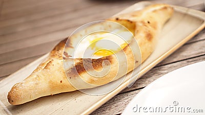 Ajarian traditional flatbread - khachapuri or hachapuri Stock Photo