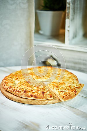 Ajarian traditional flatbread - khachapuri or hachapuri Stock Photo