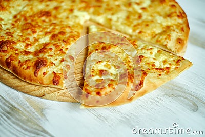 Ajarian traditional flatbread - khachapuri or hachapuri Stock Photo