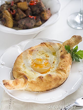 Ajaruli khachapuri Stock Photo