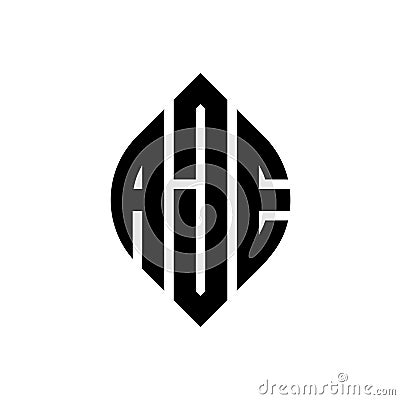 AJE circle letter logo design with circle and ellipse shape. AJE ellipse letters with typographic style. The three initials form a Vector Illustration
