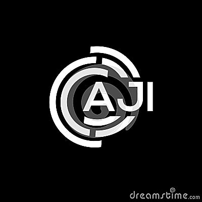 AJI letter logo design on black background. AJI creative initials letter logo concept. AJI letter design Vector Illustration