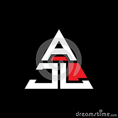 AJL triangle letter logo design with triangle shape. AJL triangle logo design monogram. AJL triangle vector logo template with red Vector Illustration