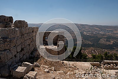 Ajloun Castle in north-western Jordan. Arab and crusaders fort Stock Photo