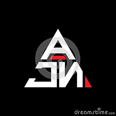 AJN triangle letter logo design with triangle shape. AJN triangle logo design monogram. AJN triangle vector logo template with red Vector Illustration