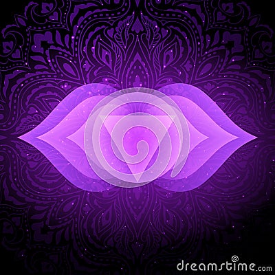 Ajna chakra colorful symbol icon. Third eye chakra. Vector Illustration