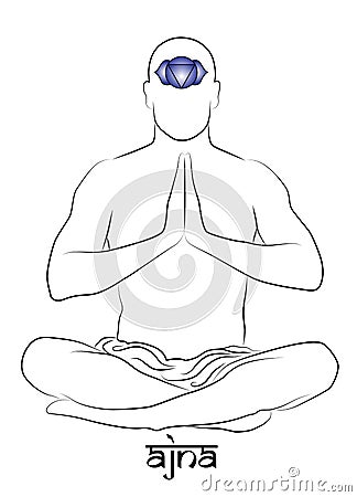 Ajna chakra representation Cartoon Illustration