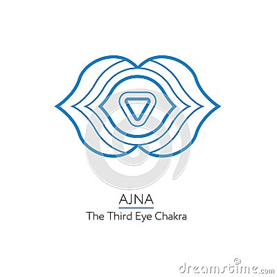 Ajna. The Third Eye Chakra isolated multicolored icon - for yoga studio, banner, poster. Editable concept. Stock Photo