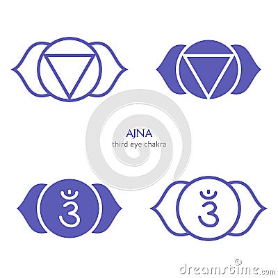 Ajna, third eye chakra symbol. Colorful mandala. Vector illustration Vector Illustration
