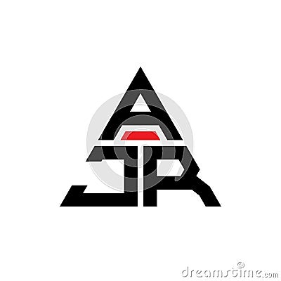 AJR triangle letter logo design with triangle shape. AJR triangle logo design monogram. AJR triangle vector logo template with red Vector Illustration