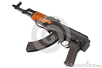 Ak47 airborn version assault rifle on white Stock Photo