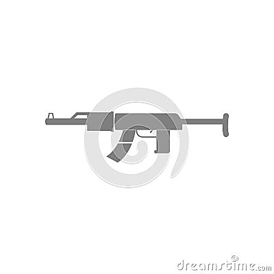 AK47 icon. Kalashnikov machine gun black silhouette icon Vector Illustration