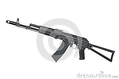 AK Rifle (AK74) isolated on white Stock Photo