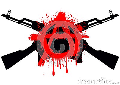 Ak47 symbol anarchy Vector Illustration