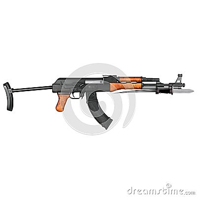 AK47 Kalashnikov Assault Rifle Stock Photo