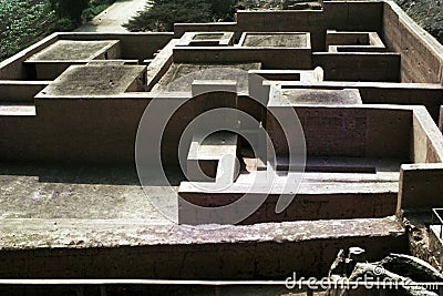 Akapana Pyramid in the archaeological deposit of Tiahuanaco, Bolivia Stock Photo