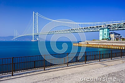 Akashi Kaikyo Bridge, Kobe, Japan Stock Photo