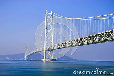 Akashi Kaikyo Bridge, Kobe, Japan Stock Photo