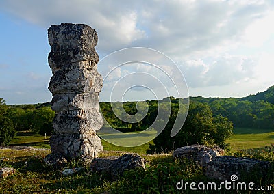 Ake pyramid Maya mexico history culture travel sigtseeing tourism Stock Photo