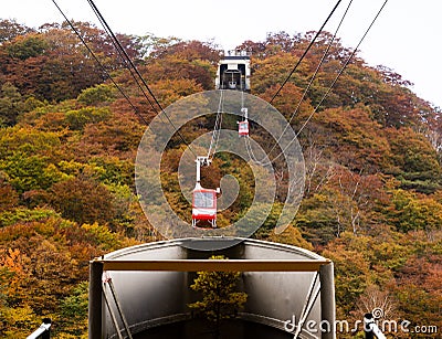 Akechidaira ropewai in Nikko National Park, Japan Editorial Stock Photo