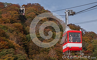 Akechidaira Ropeway Cable Car, Nikko, Japan Editorial Stock Photo