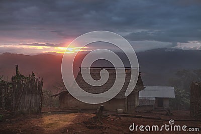 Akha village Stock Photo