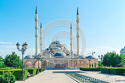The Akhmad Kadyrov Mosque in Grozny - Chechnya Stock Photo