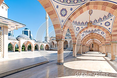 The Akhmad Kadyrov Mosque in Grozny - Chechnya Stock Photo