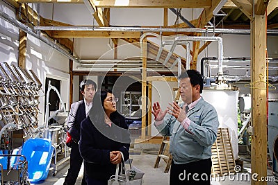 Inside of Sake wine factory in Akita, Japan Editorial Stock Photo