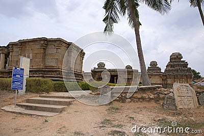 Akkana Basadi, temple of the elder sister, Sravanabelgola, Karnataka. South entrance to the temple complex is also seen on the lef Stock Photo