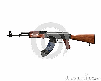 Akm assault rifle 3d illustration Cartoon Illustration