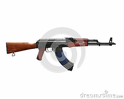 Akm assault rifle 3d illustration Cartoon Illustration