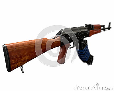 Akm assault rifle 3d illustration Cartoon Illustration