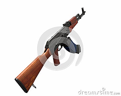 Akm assault rifle 3d illustration Cartoon Illustration