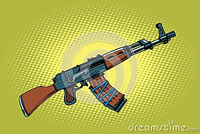 AKM Soviet automatic weapons Vector Illustration