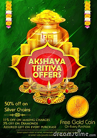 Akshaya Tritiya celebration Sale promotion Vector Illustration