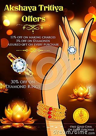 Akshaya Tritiya celebration Sale promotion Vector Illustration