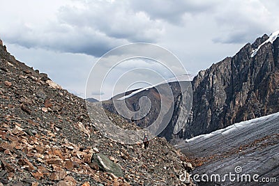 Aktru Glacier in Altay Mountains, Russia Stock Photo