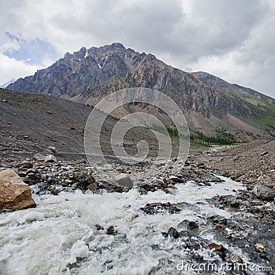 Aktru river, Altai Mountains landscape. Stock Photo