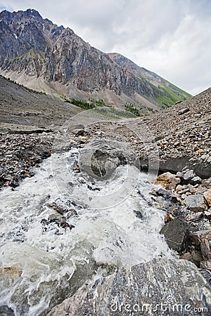 Aktru river landscape. Altai Mountains. Russia Stock Photo