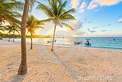 Akumal bay - Caribbean white beach in Riviera Maya, coast of Yucatan and Quintana Roo, Mexico Stock Photo
