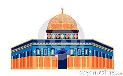 Al-Aqsa Mosque - modern flat design style single isolated image Cartoon Illustration