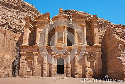 The al-Dayr tomb or monastery Petra Jordan Stock Photo