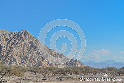 Al Hajar Mountains near Ras al Khaimah, United Arab Emirates Stock Photo