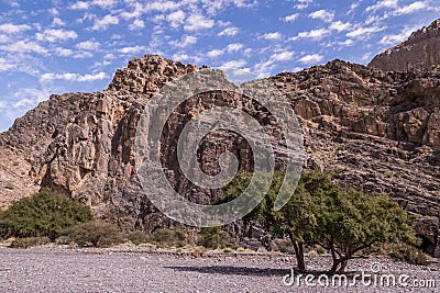 Al Hajar Mountains in Oman Stock Photo