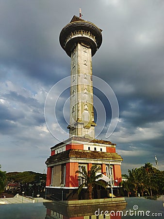 Al Husna Tower the 99 meters tower in Masjid Agung Jawa Tengah Stock Photo