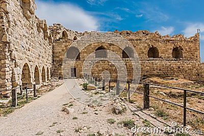 Al Karak kerak crusader castle fortress Jordan Stock Photo