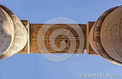 Al Karnak Temple, Colorful History, Luxor City, Egypt Stock Photo