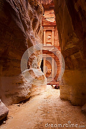 Al Khazneh or The Treasury at Petra Stock Photo