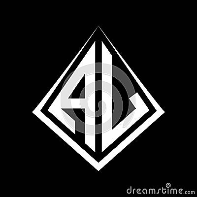 AL logo letters monogram with prisma shape design template Vector Illustration